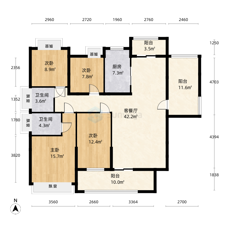 梅州中央观邸户型图-三维家户型库