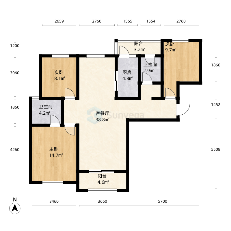 榆林君泽豪庭户型图-三维家户型库