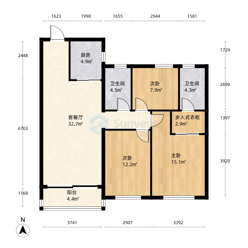 邯郸未来城户型图-三维家户型库