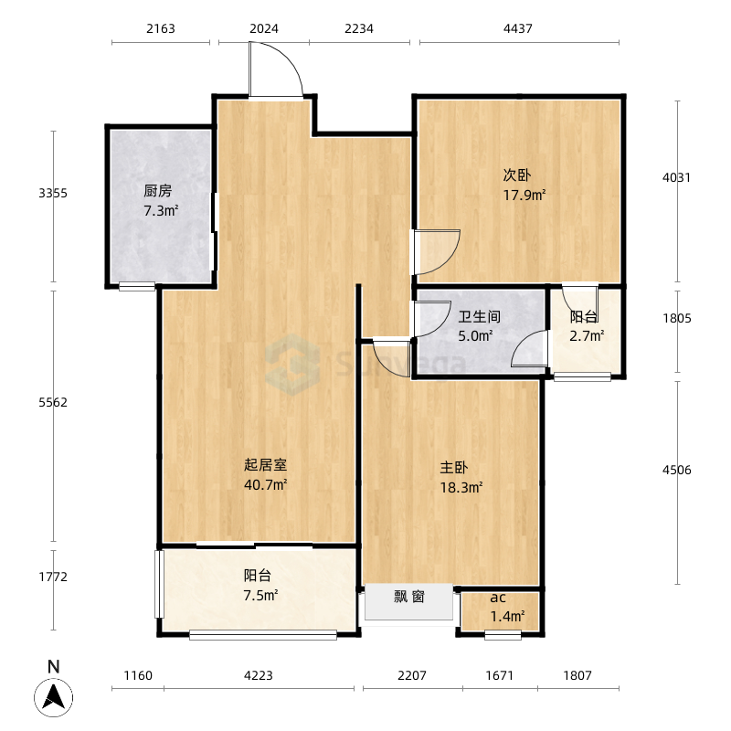 潍坊德润左岸绿洲户型图-三维家户型库