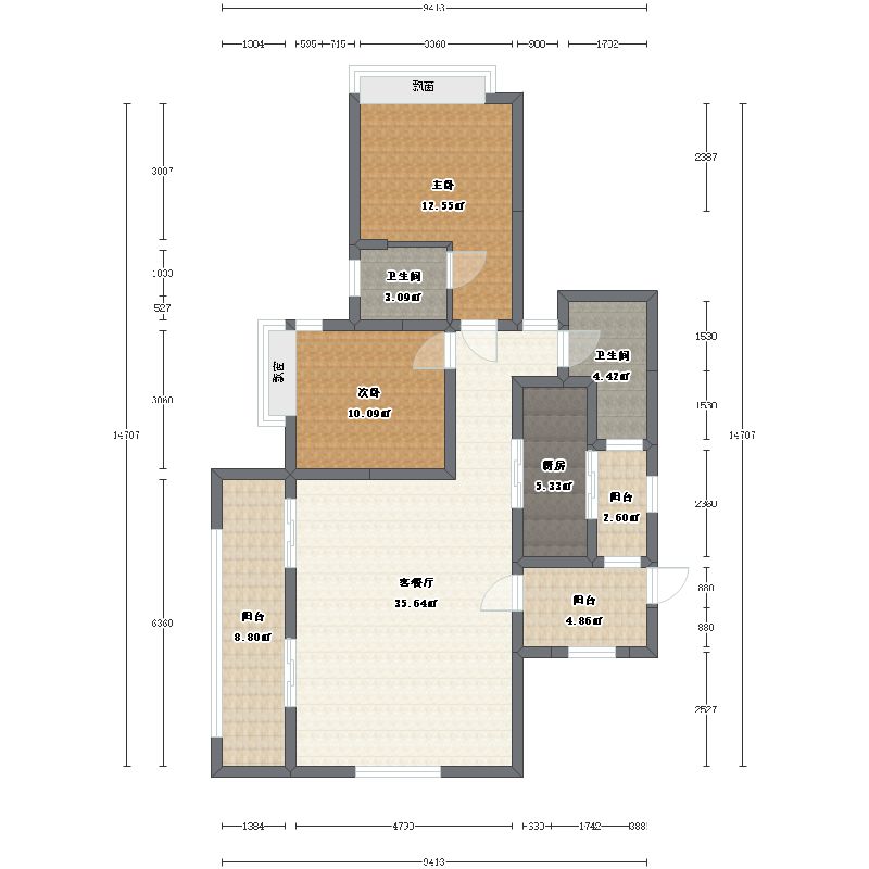 达州江湾城户型图-三维家户型库