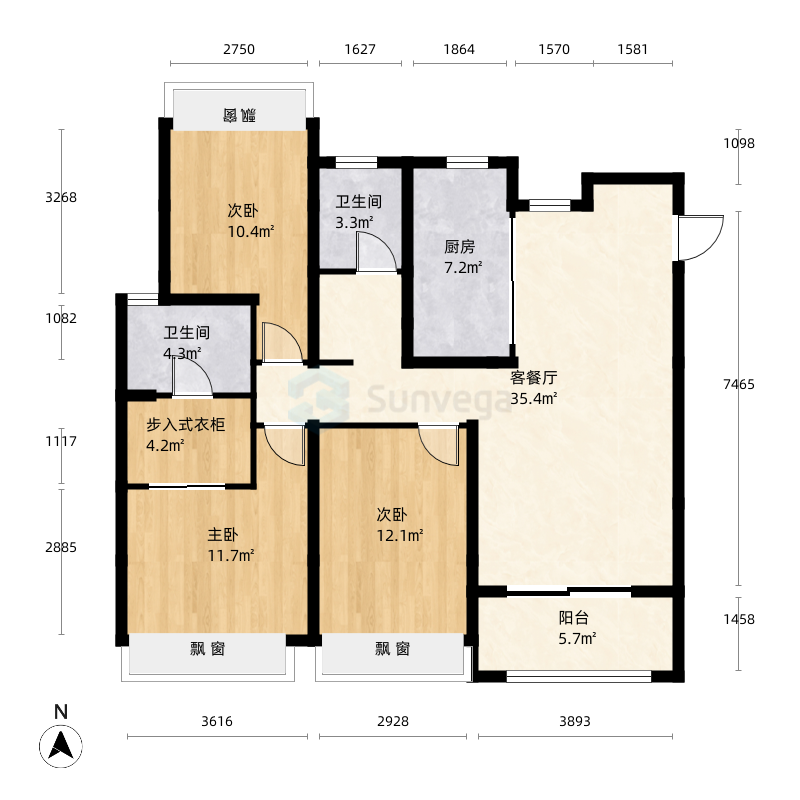 扬州上院户型图-三维家户型库