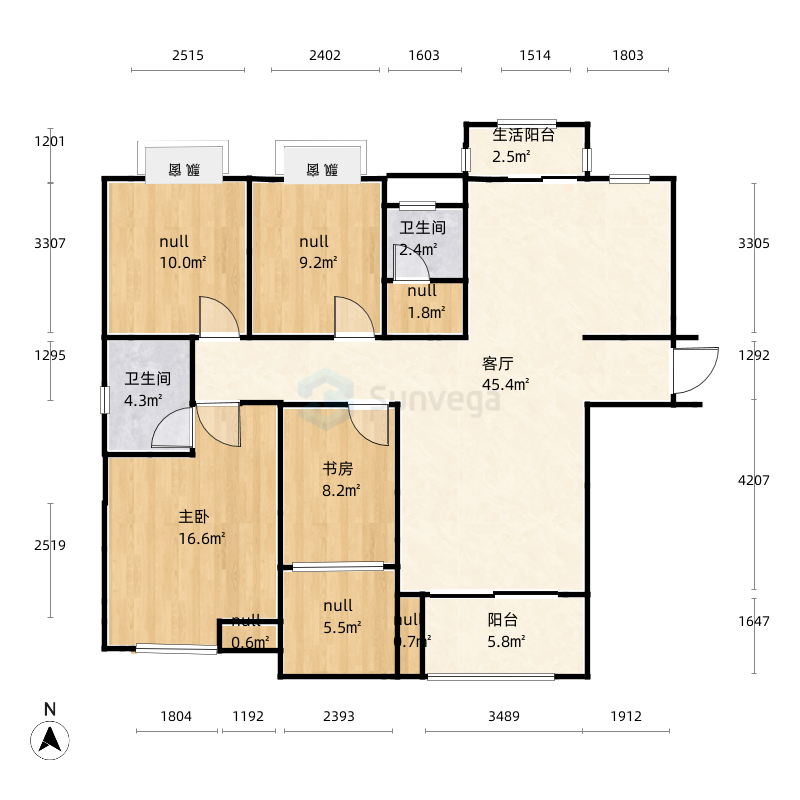 株洲建设家园五栋01户型图-三维家户型库