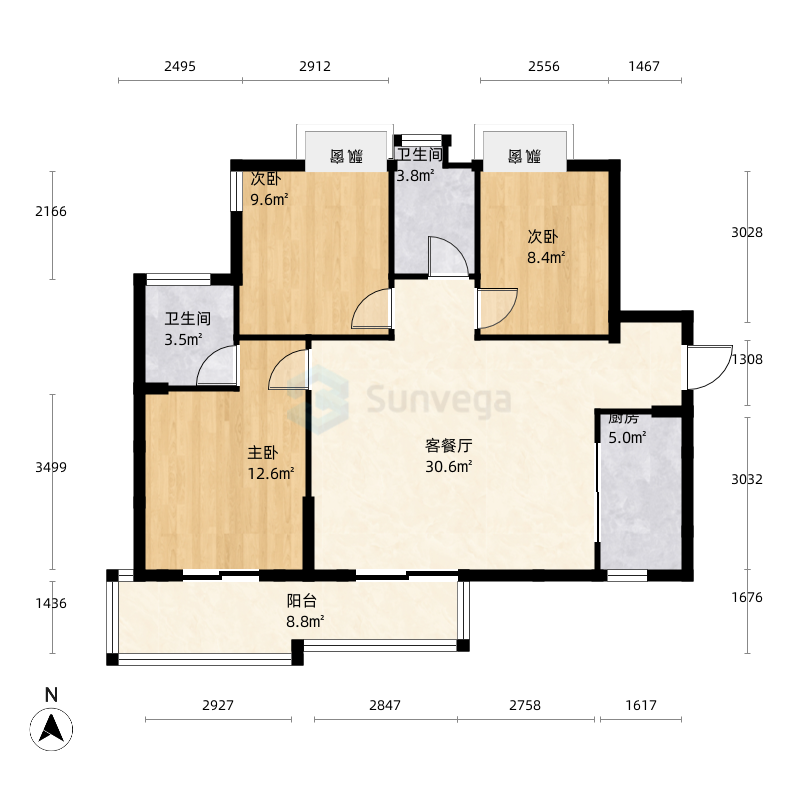 抚州江州华府户型图-三维家户型库