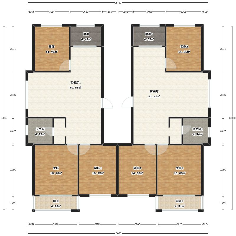 滦南县金城华苑2期2户型图-三维家户型库