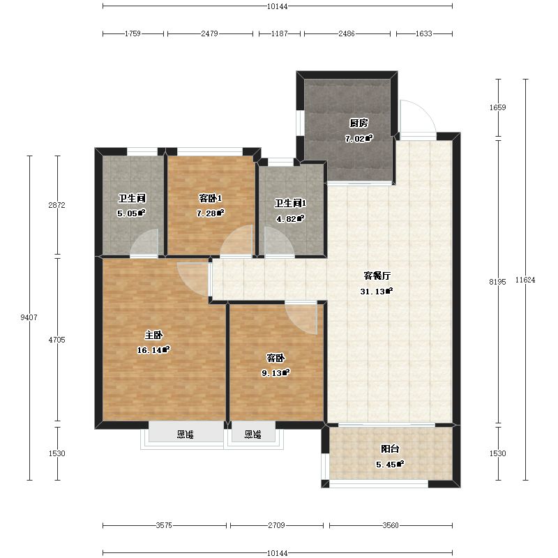 佛山万科金色里程户型图-三维家户型库