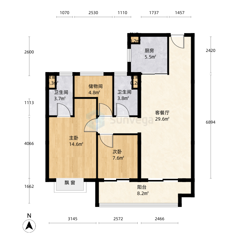 嘉兴海盐碧桂园中央公园户型图-三维家户型库