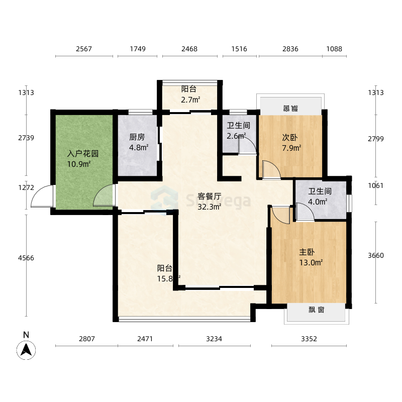 湘潭恒大书香门第户型图-三维家户型库