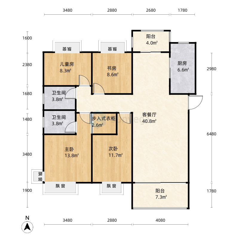 长沙金茂湾户型图-三维家户型库