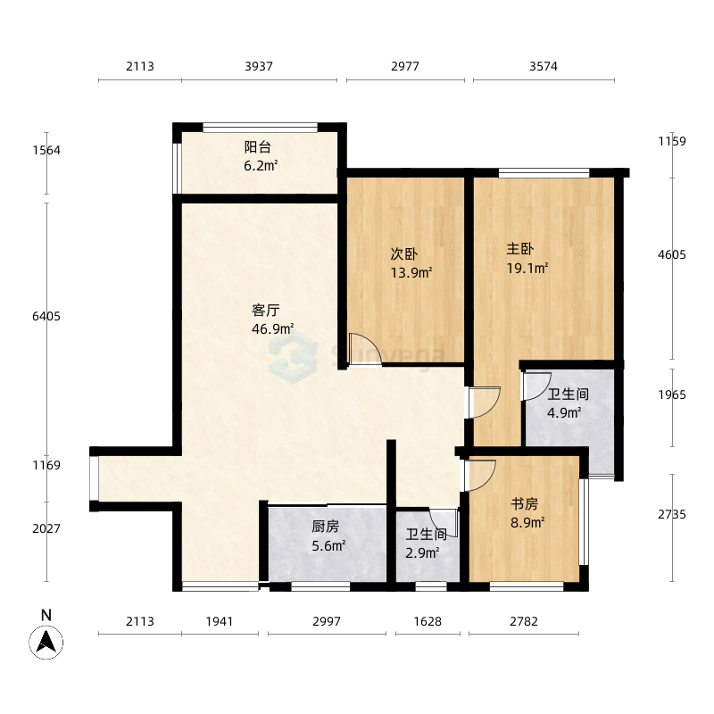 南通水榭花城户型图-三维家户型库