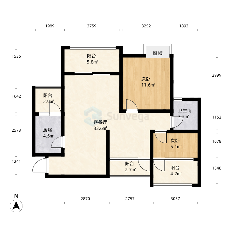 自贡南湖领域90-140㎡户型图-三维家户型库