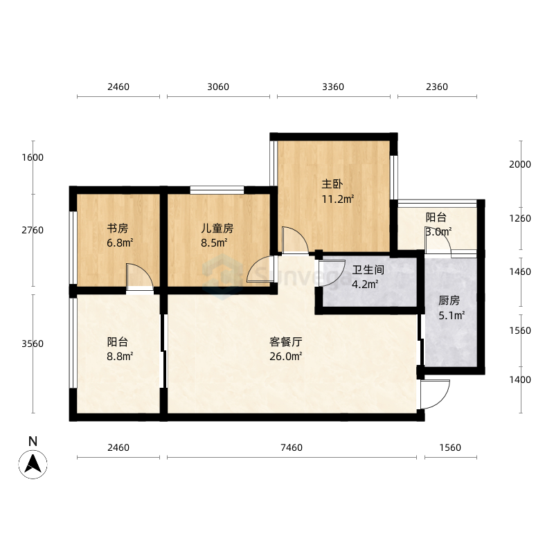 幸福公馆户型图-三维家户型库