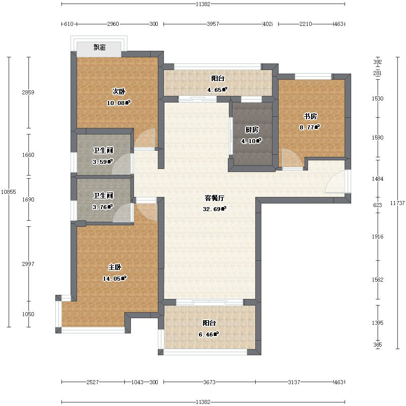 达州江湾城户型图-三维家户型库