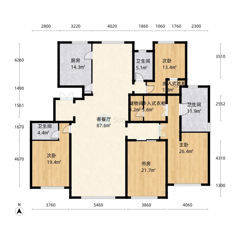 赤峰中天悦府户型图-三维家户型库