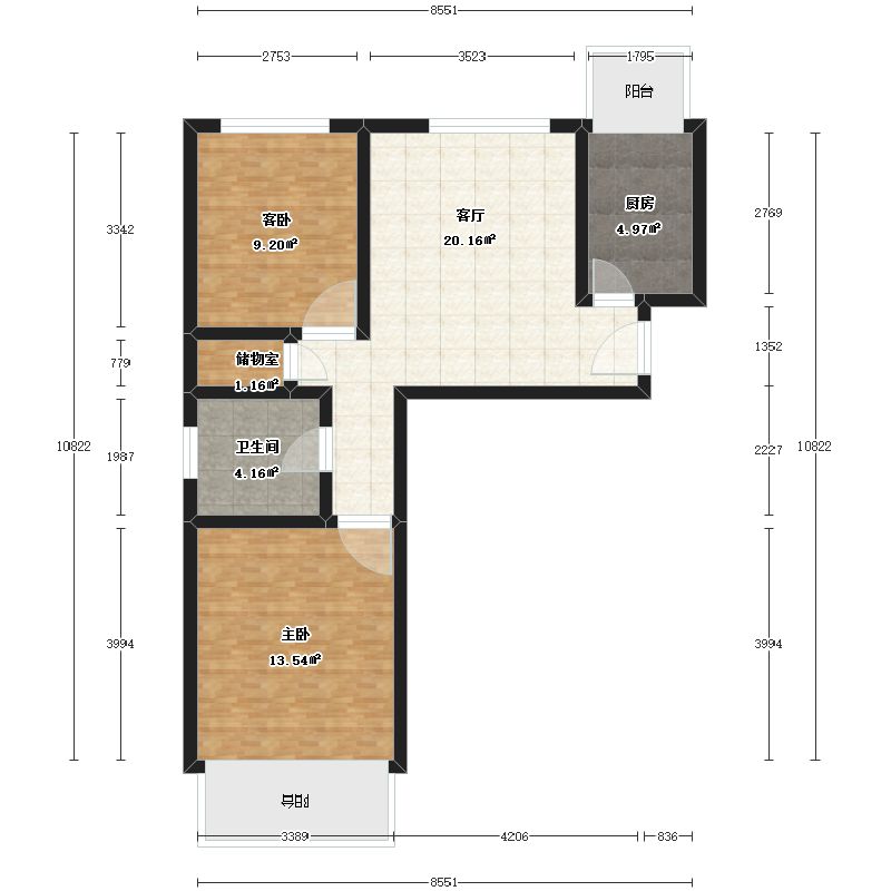 兰州惠宝幸福佳苑二期户型图-三维家户型库