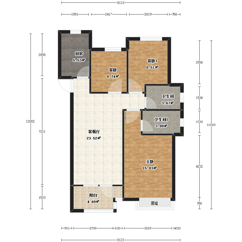 郑州金地格林小城户型图-三维家户型库