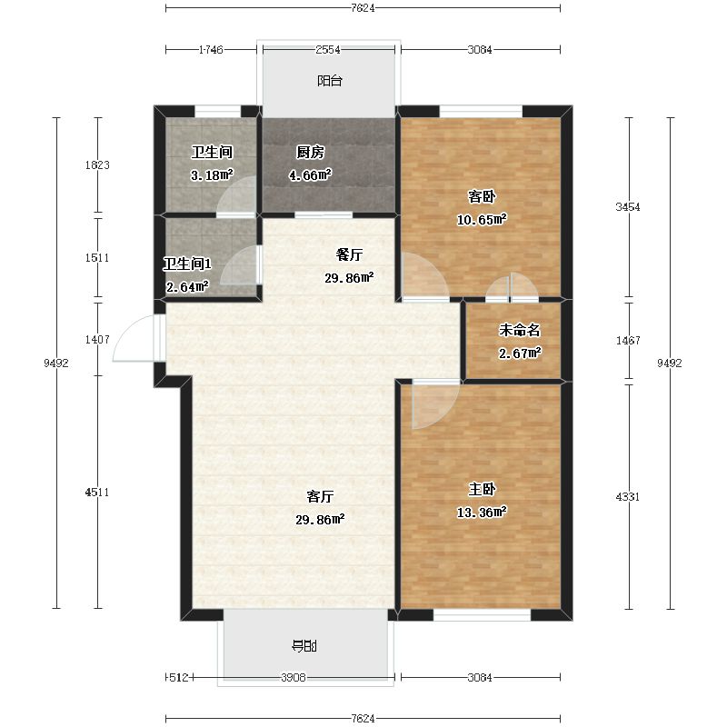 唐山湖岸新城户型图-三维家户型库